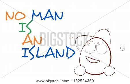 An English proverb with smiling face cartoon