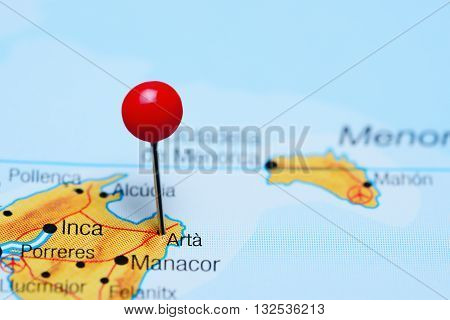 Arta pinned on a map of Spain
