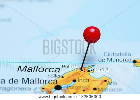 Pollenca pinned on a map of Spain