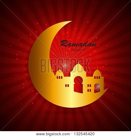 Background for Muslim Community Festival Ramadan Rareem.  Eid Mubarak. Vector Illustration EPS10
