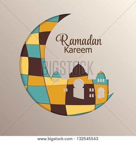 Background for Muslim Community Festival Ramadan Rareem.  Eid Mubarak. Vector Illustration EPS10