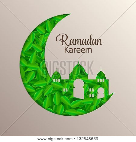 Background for Muslim Community Festival Ramadan Rareem.  Eid Mubarak. Vector Illustration EPS10