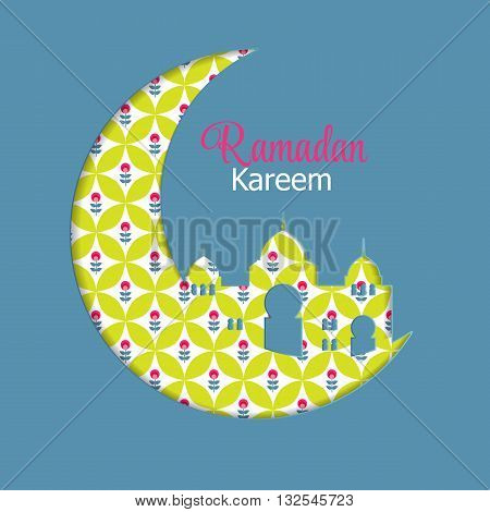 Background for Muslim Community Festival Ramadan Rareem.  Eid Mubarak. Vector Illustration EPS10