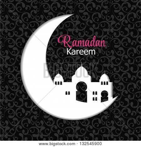 Background for Muslim Community Festival Ramadan Rareem.  Eid Mubarak. Vector Illustration EPS10