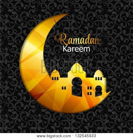 Background for Muslim Community Festival Ramadan Rareem.  Eid Mubarak. Vector Illustration EPS10