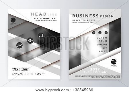 Gray annual Report Brochure. A4 Vector. Annual report design of the first and last page . Business brochure. Catalog Cover. Cover design Report Annual. sover design Report. Business sover design.
