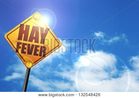 hayfever, 3D rendering, glowing yellow traffic sign 