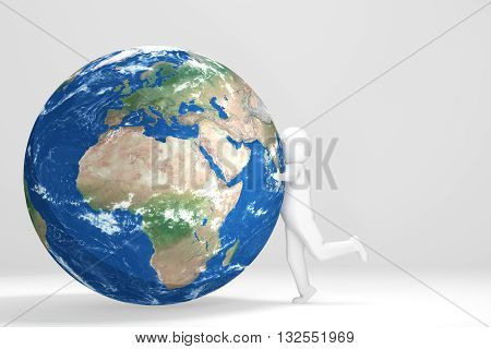 3d Human hugs Earth - Europe Africa Middle East (Elements of this image furnished by NASA)