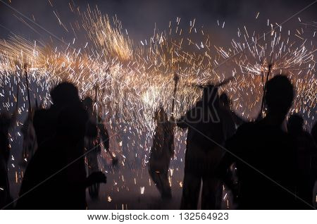 Devils' Dance (Spanish: Baile de Diablos Catalan: Ball de Diables or Correfocs) is tradition originating from Catalonia. Participation in the form of passacaglia (processions) and correfocs (fire runs) is an essential part of celebrations.