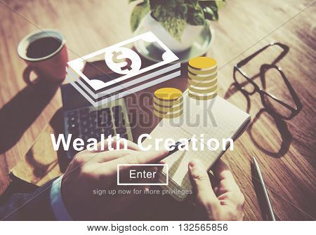 Wealth Creation Affluence Investment Concept