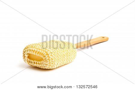 Loofah Long Handled Back Brush on white back ground