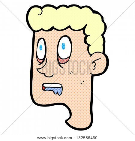 freehand drawn cartoon staring man drooling