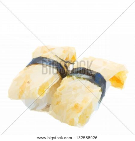 Low poly illustration of fresh tamago sushi