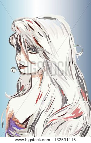 Fashion beautiful woman abstract Background with a portrait of the beautiful young girl