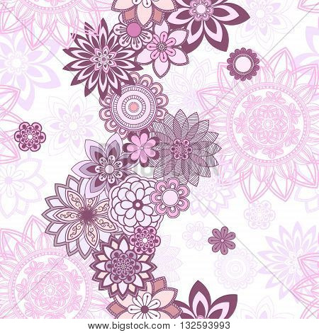 Mandala pattern floral elements decorative ornament. Seamless pattern background. Arab Asian ottoman motifs. Vector illustration
