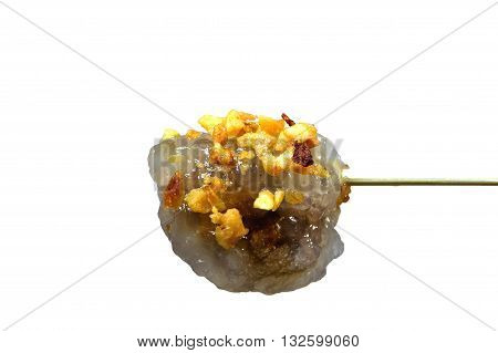 Tapioca pork thai food isolated on white background
