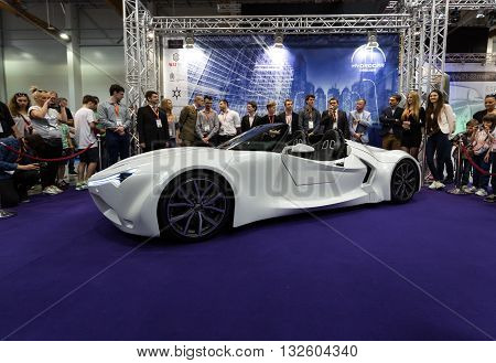 Cracow Poland - May 21 2016: 3rd Edition Of Moto Show In Krakow. Poland.exhibitors Present Most Inte