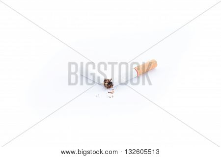 World No Tobacco Daybroken cigarette on a white background
