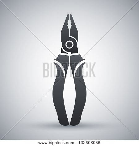 Vector Pliers icon. Pliers simple icon on a light gray background
