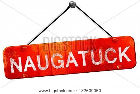naugatuck, 3D rendering, a red hanging sign