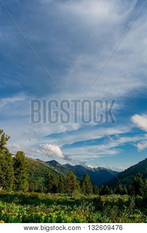 Landscape view in a mountain in Altay