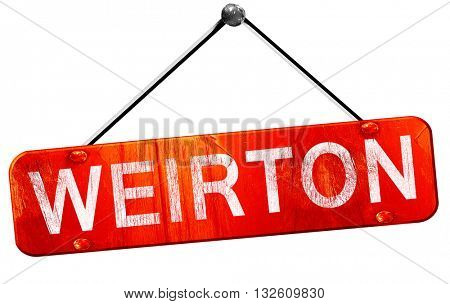 weirton, 3D rendering, a red hanging sign