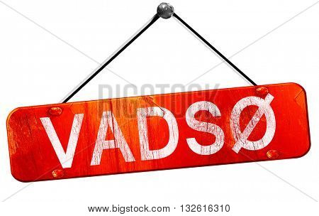 Vadso, 3D rendering, a red hanging sign