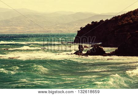 Beautiful sea shore in Cyprus