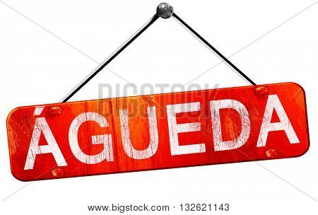 Agueda, 3D rendering, a red hanging sign