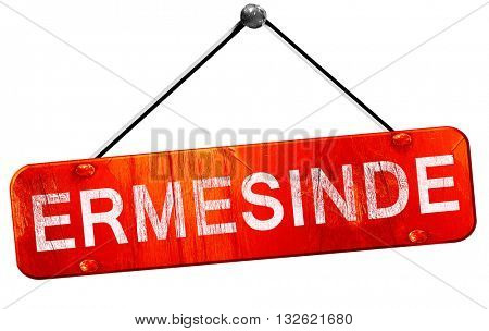 Ermesinde, 3D rendering, a red hanging sign