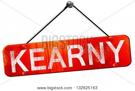 kearny, 3D rendering, a red hanging sign