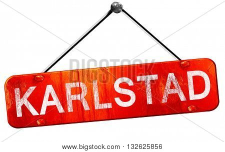 karlstad, 3D rendering, a red hanging sign