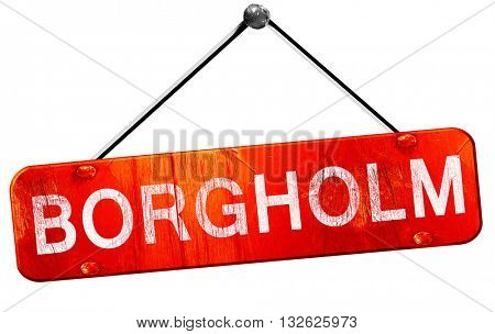 Borgholm, 3D rendering, a red hanging sign