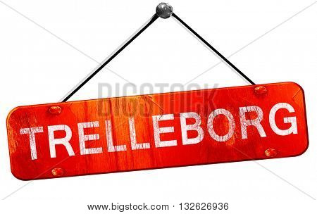 Trelleborg, 3D rendering, a red hanging sign