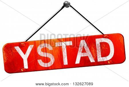 Ystad, 3D rendering, a red hanging sign
