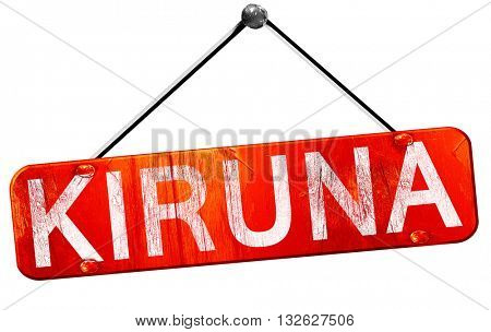 Kiruna, 3D rendering, a red hanging sign