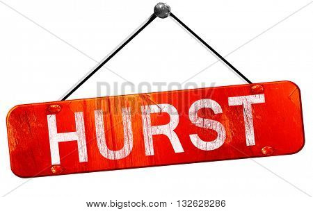 hurst, 3D rendering, a red hanging sign