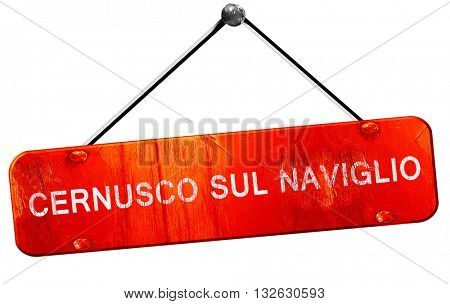 Cernusco sul naviglio, 3D rendering, a red hanging sign