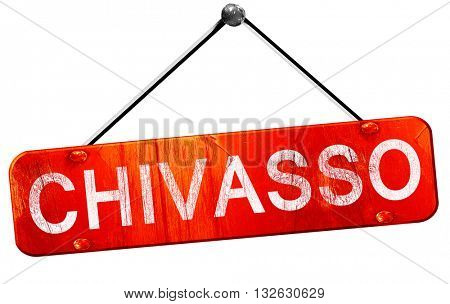 Chivasso, 3D rendering, a red hanging sign
