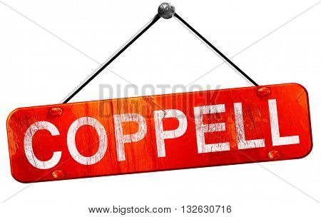 coppell, 3D rendering, a red hanging sign