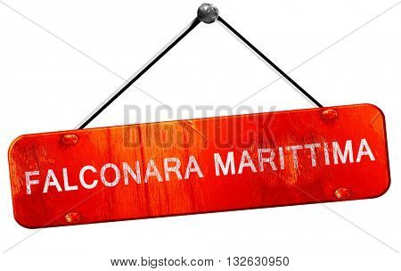 Falconara marittima, 3D rendering, a red hanging sign