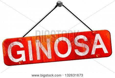 Ginosa, 3D rendering, a red hanging sign