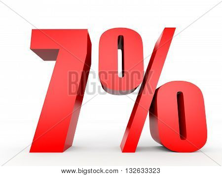 Discount 7 Percent Off. 3D Illustration.