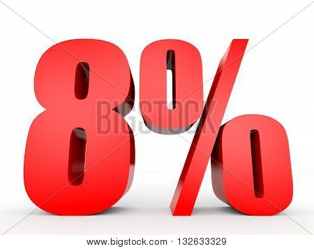 Discount 8 Percent Off. 3D Illustration.