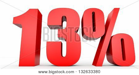 Discount 13 Percent Off. 3D Illustration.