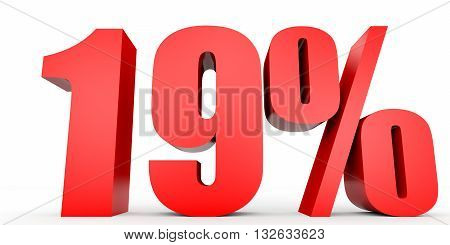 Discount 19 Percent Off. 3D Illustration.