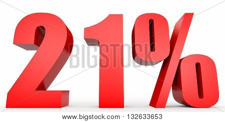 Discount 21 Percent Off. 3D Illustration.