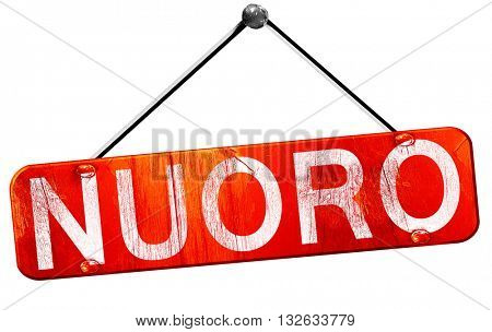 Nuoro, 3D rendering, a red hanging sign