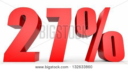 Discount 27 Percent Off. 3D Illustration.