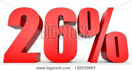 Discount 26 Percent Off. 3D Illustration.
